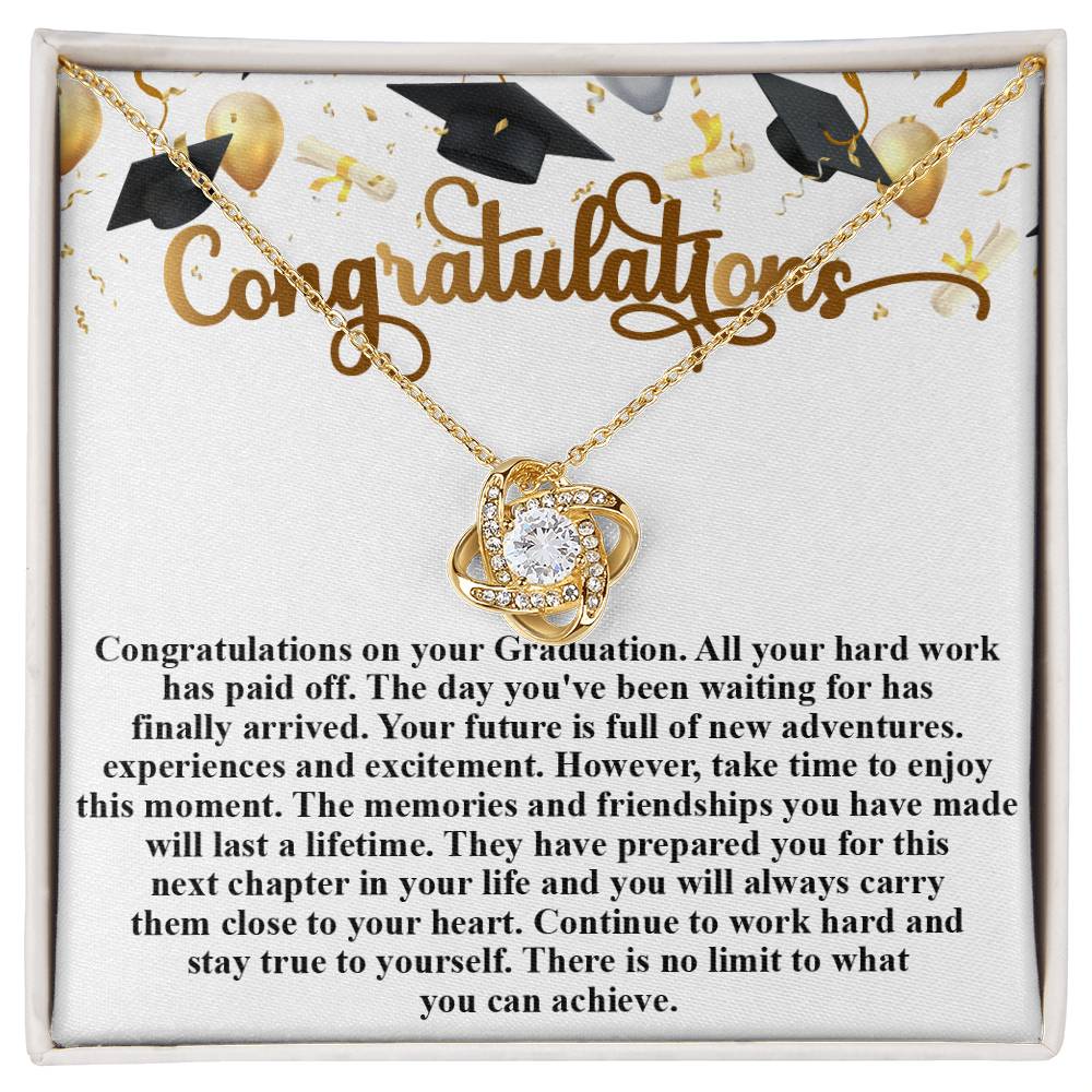 Congratulations- Graduation- Love Knot Necklace Message Card