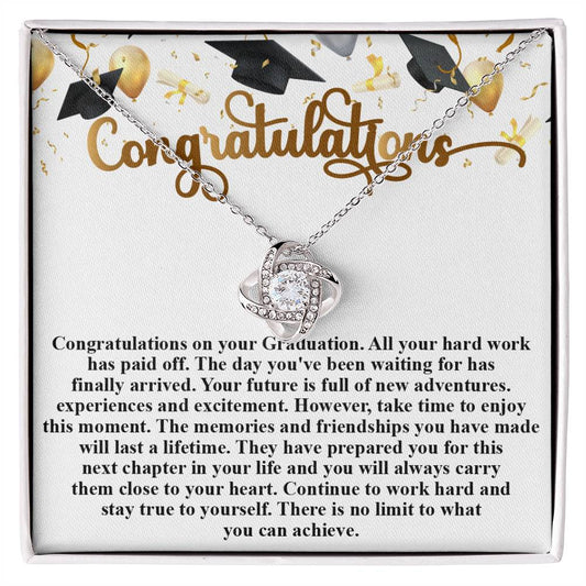 Congratulations- Graduation- Love Knot Necklace Message Card