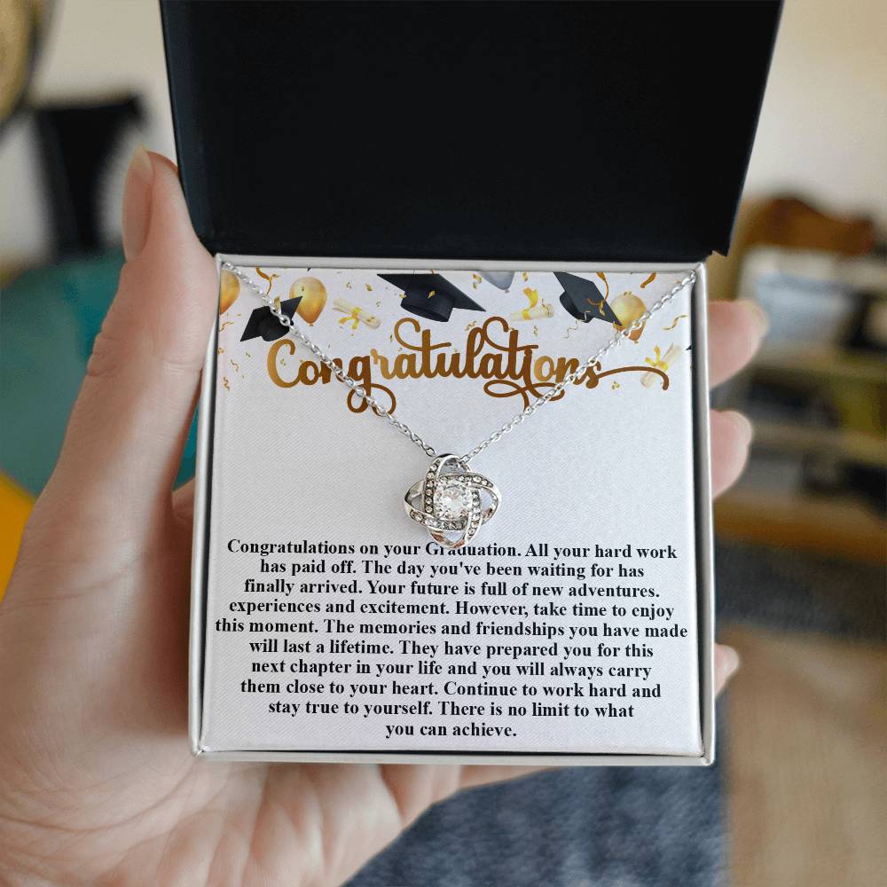 Congratulations- Graduation- Love Knot Necklace Message Card