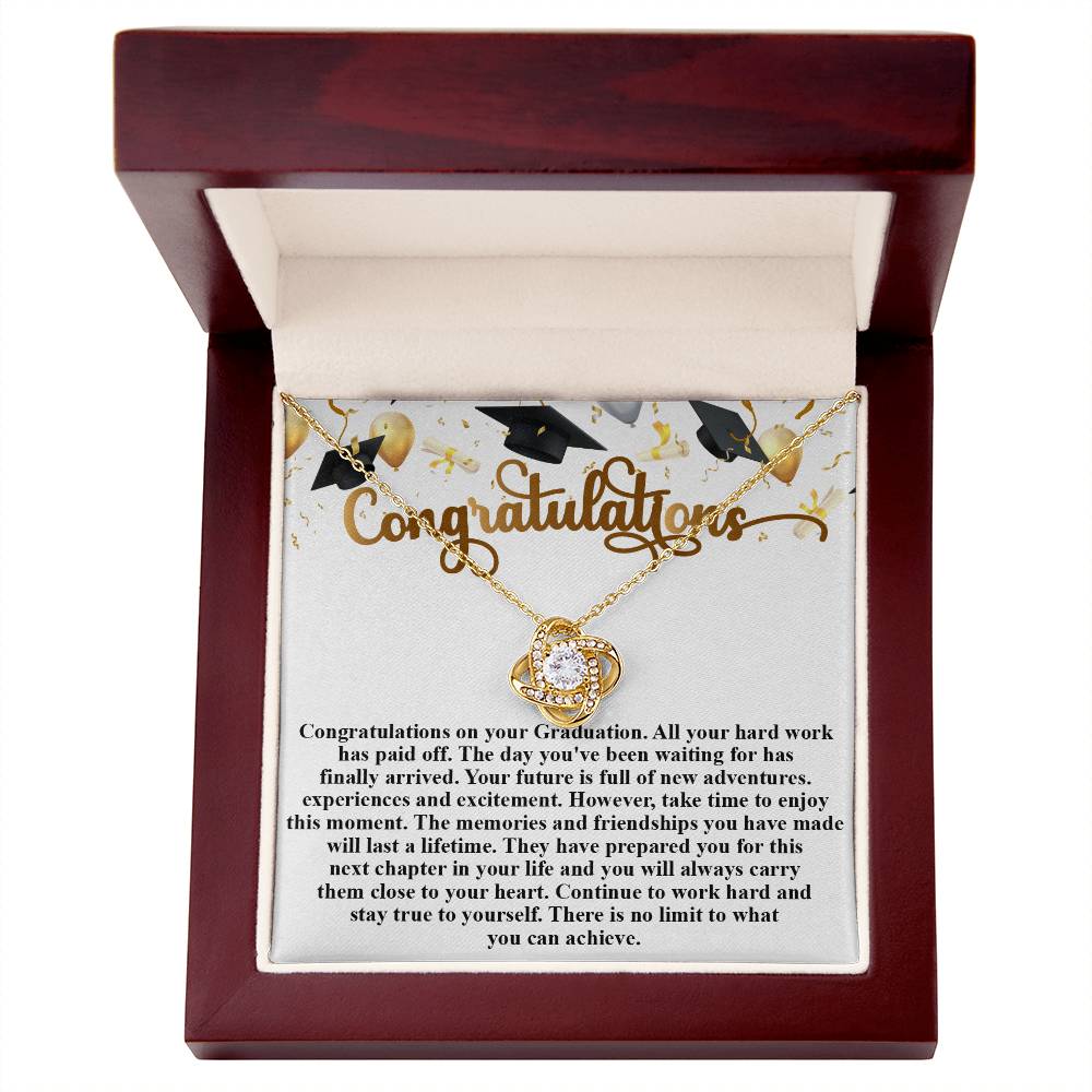 Congratulations- Graduation- Love Knot Necklace Message Card