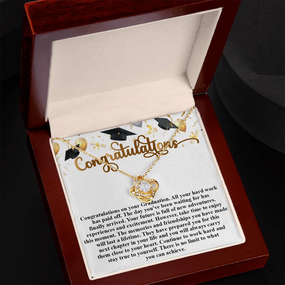 Congratulations- Graduation- Love Knot Necklace Message Card