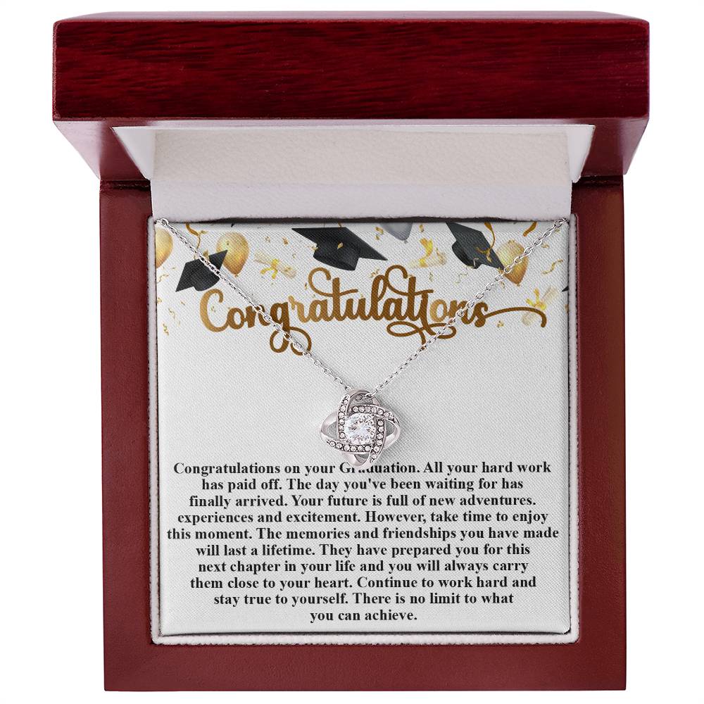 Congratulations- Graduation- Love Knot Necklace Message Card